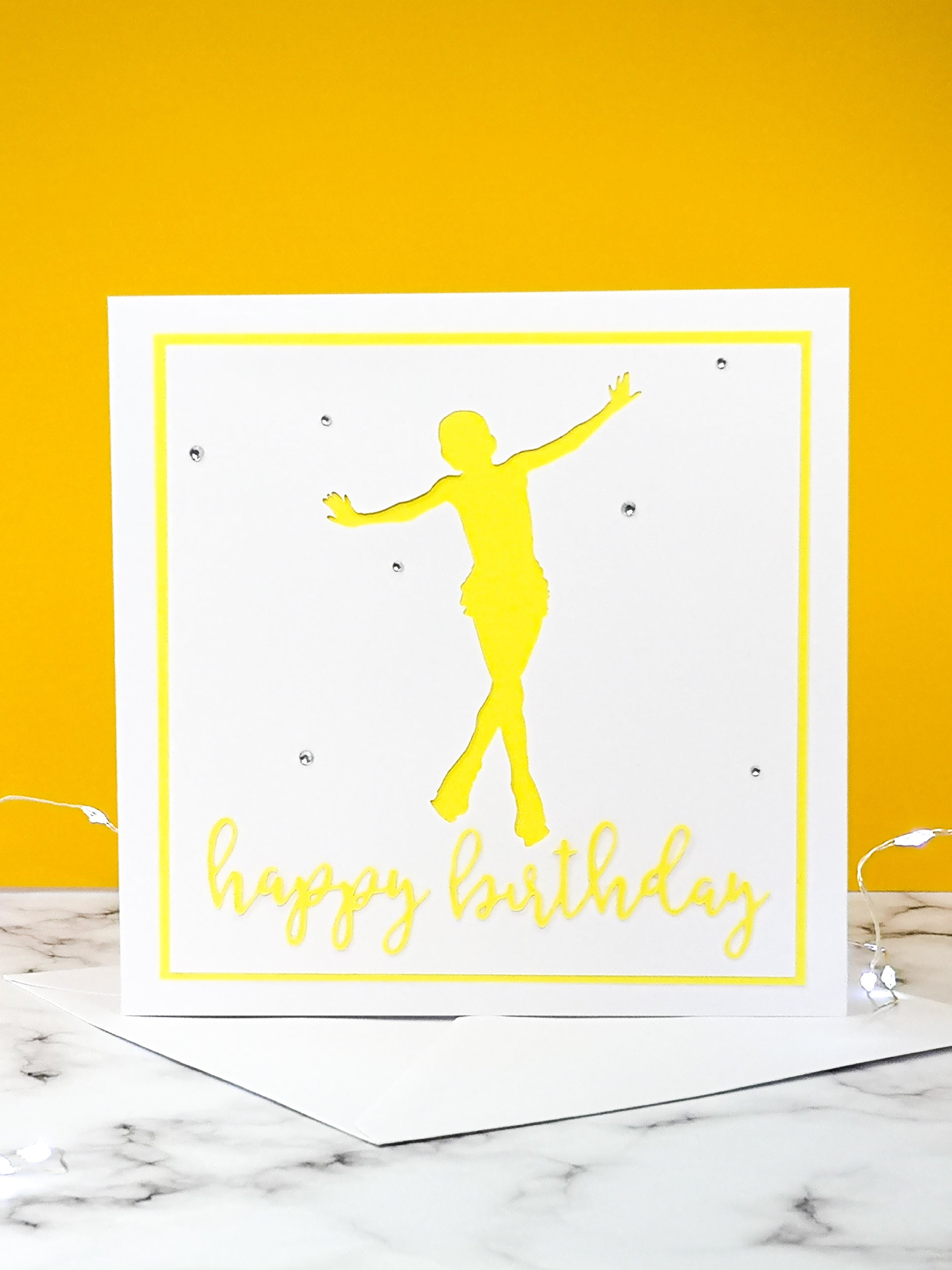 Jump | Handmade Large Square Silhouette Birthday Card | The Bright Edition