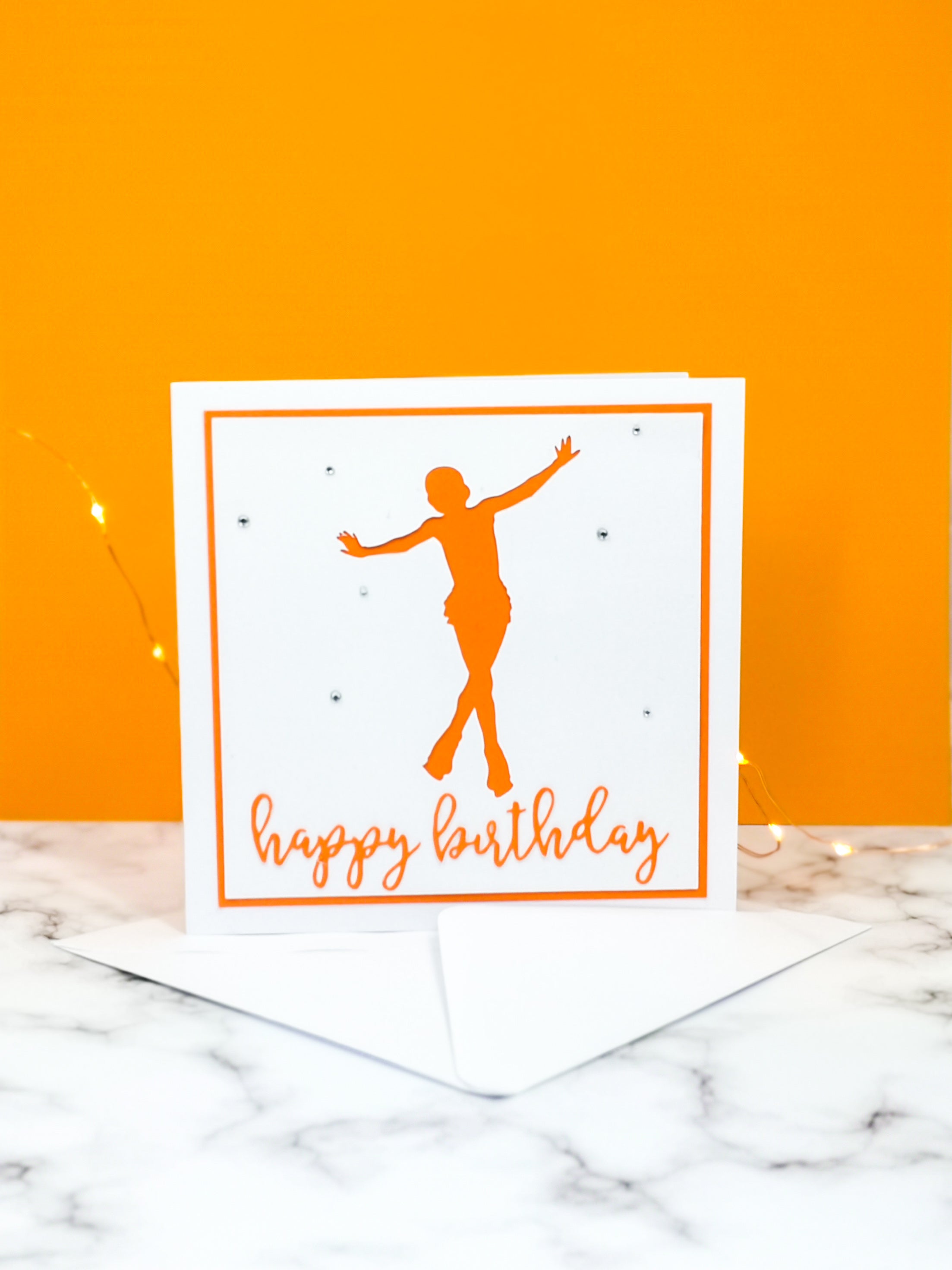 Jump | Handmade Large Square Silhouette Birthday Card | The Bright Edition