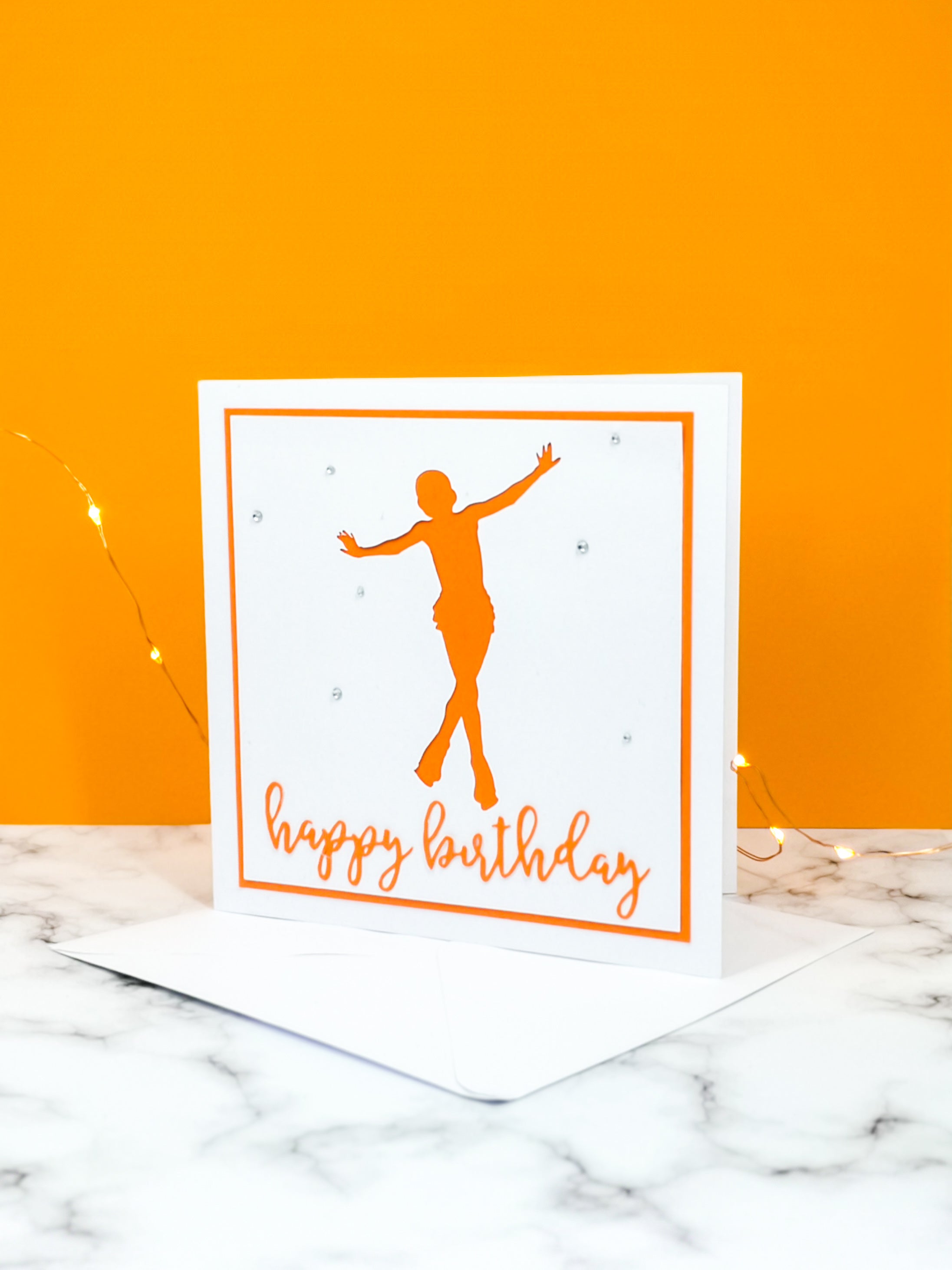 Jump | Handmade Large Square Silhouette Birthday Card | The Bright Edition