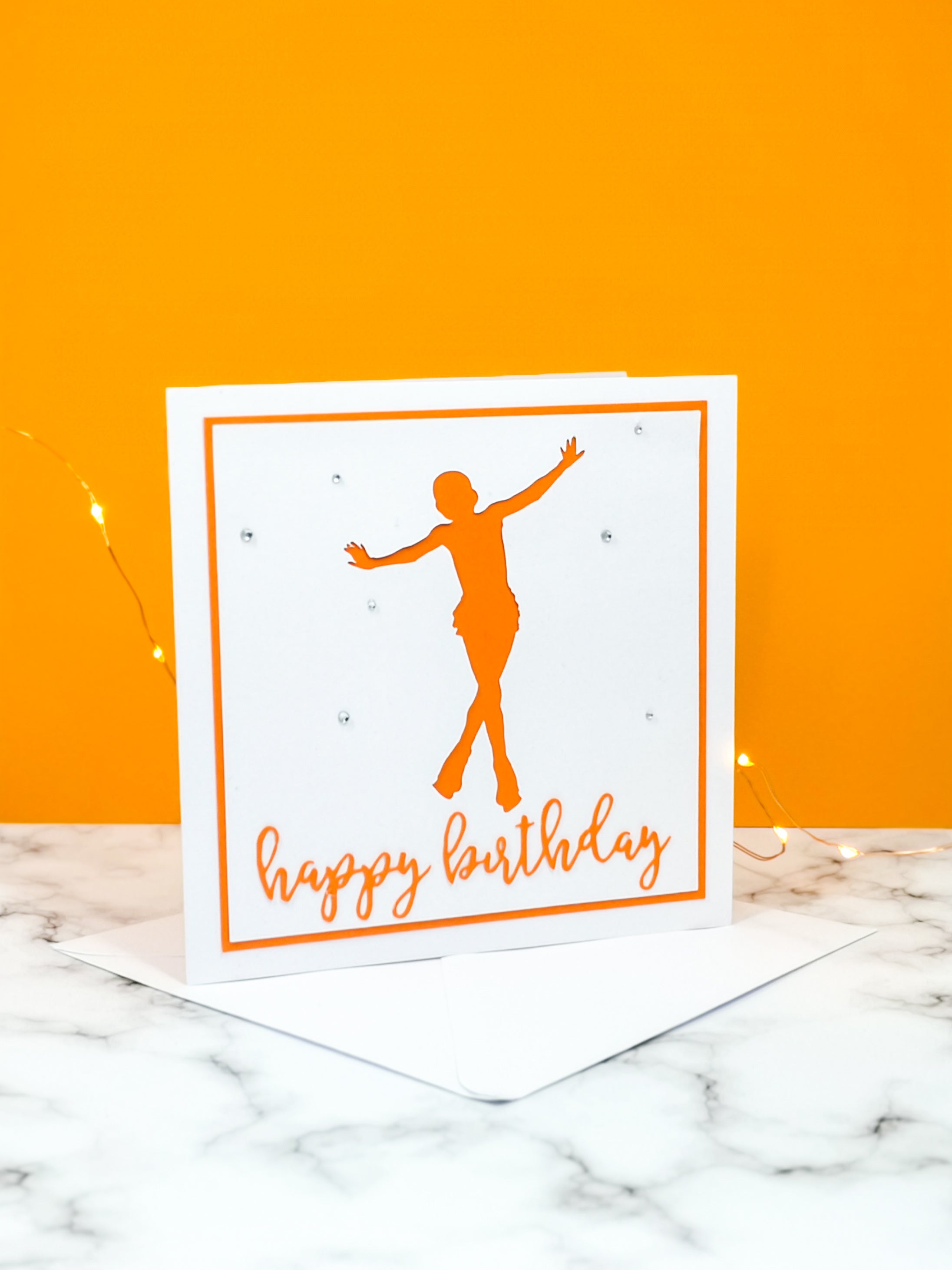 Jump | Handmade Large Square Silhouette Birthday Card | The Bright Edition