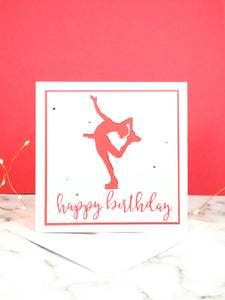 Layback Spin | Handmade Large Square Silhouette Birthday Card | The Bright Edition