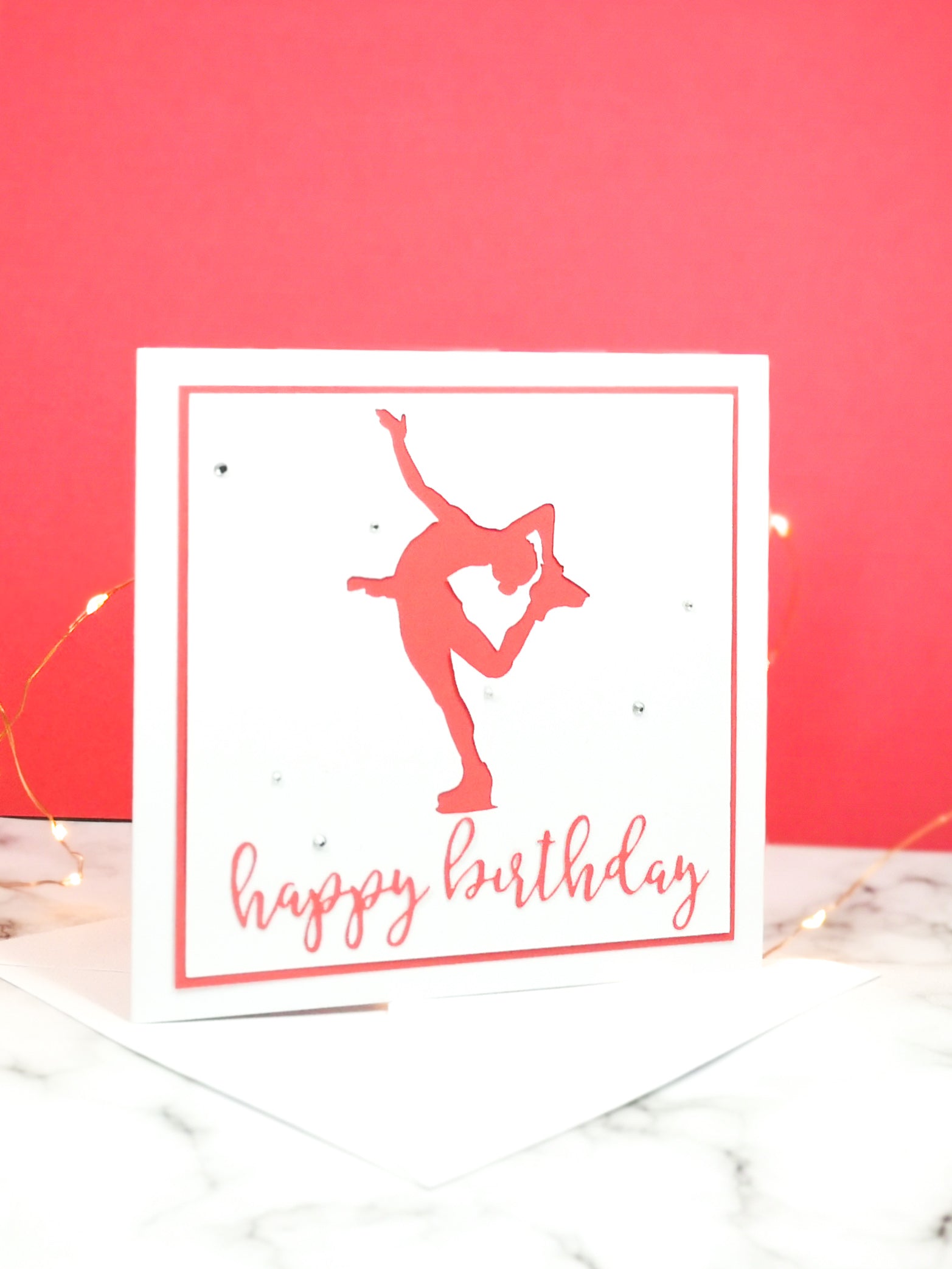 Layback Spin | Handmade Large Square Silhouette Birthday Card | The Bright Edition