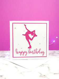 Layback Spin | Handmade Large Square Silhouette Birthday Card | The Bright Edition