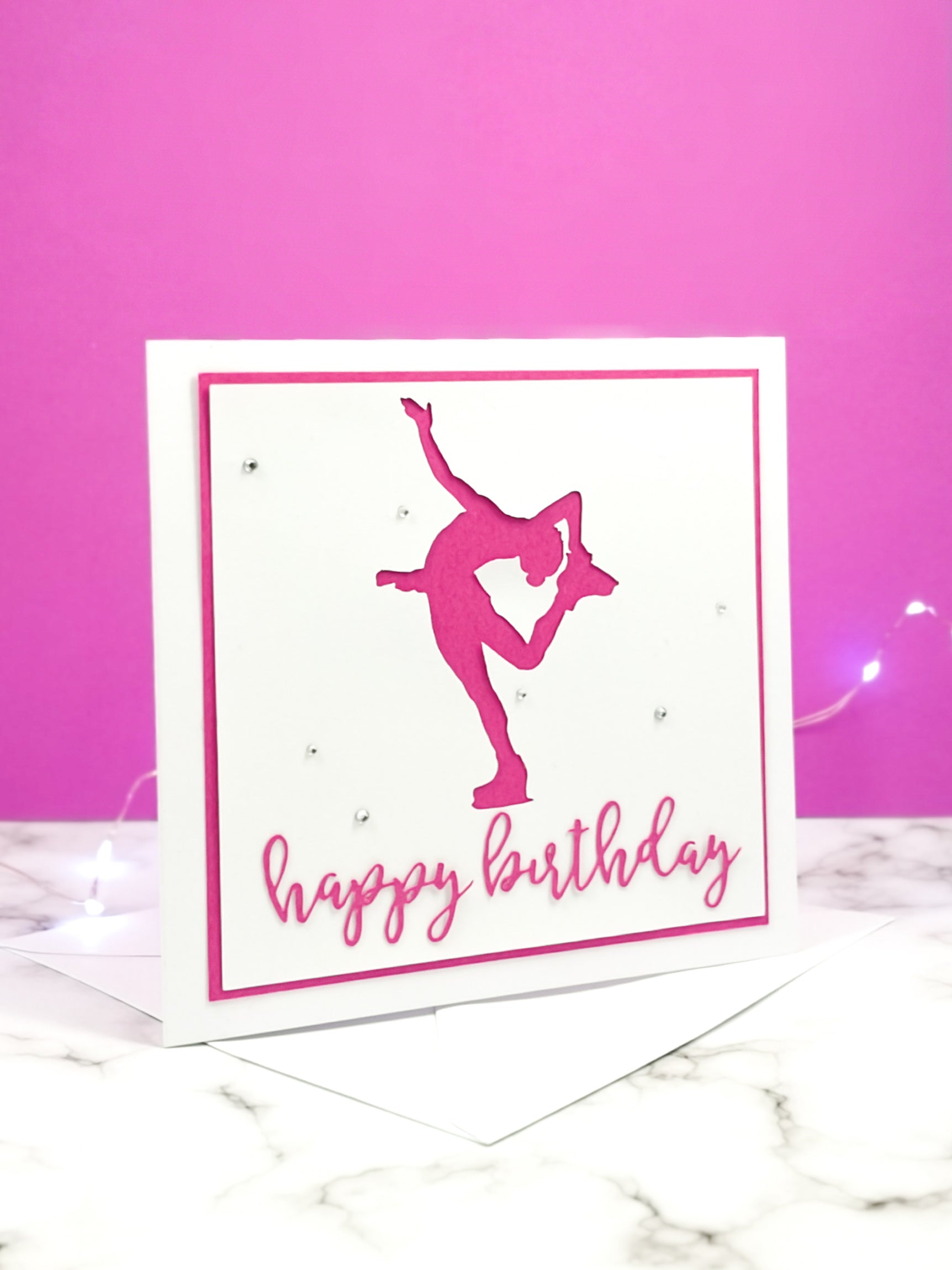 Layback Spin | Handmade Large Square Silhouette Birthday Card | The Bright Edition