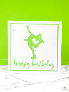 Layback Spin | Handmade Large Square Silhouette Birthday Card | The Bright Edition