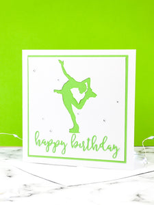 Layback Spin | Handmade Large Square Silhouette Birthday Card | The Bright Edition