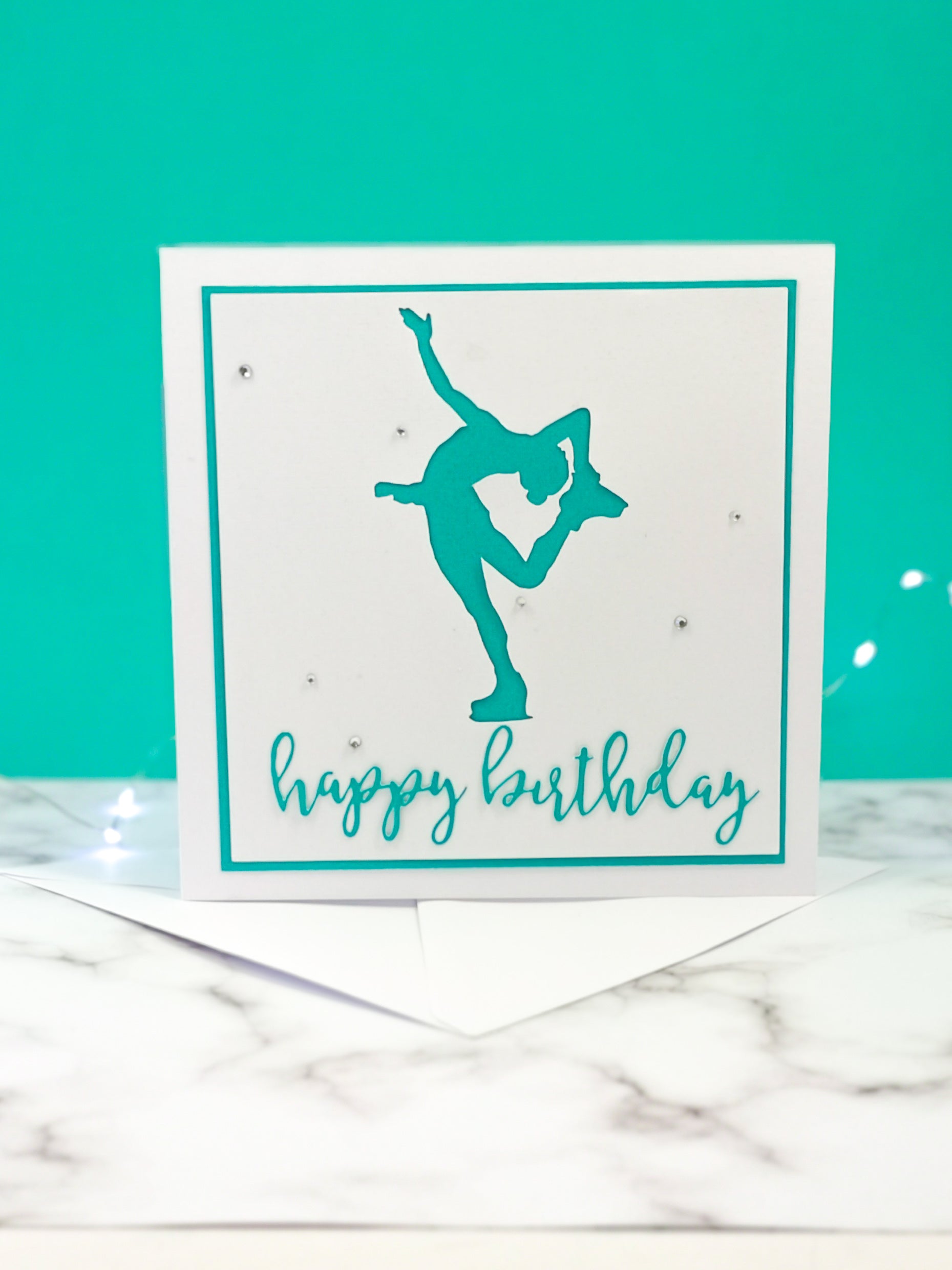 Layback Spin | Handmade Large Square Silhouette Birthday Card | The Bright Edition