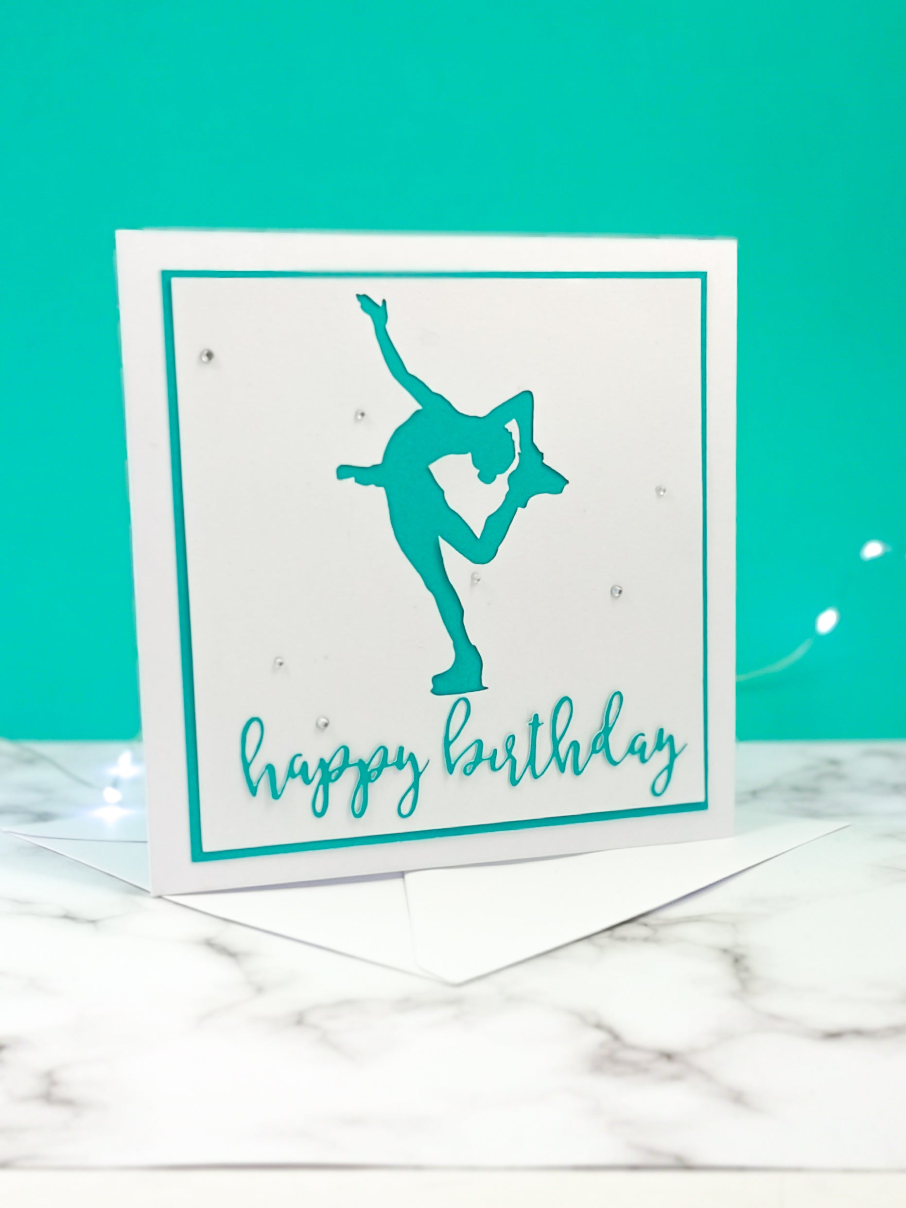 Layback Spin | Handmade Large Square Silhouette Birthday Card | The Bright Edition