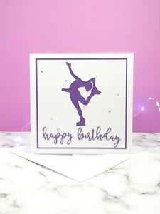 Layback Spin | Handmade Large Square Silhouette Birthday Card | The Bright Edition