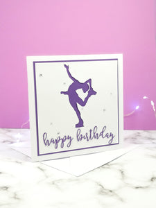 Layback Spin | Handmade Large Square Silhouette Birthday Card | The Bright Edition