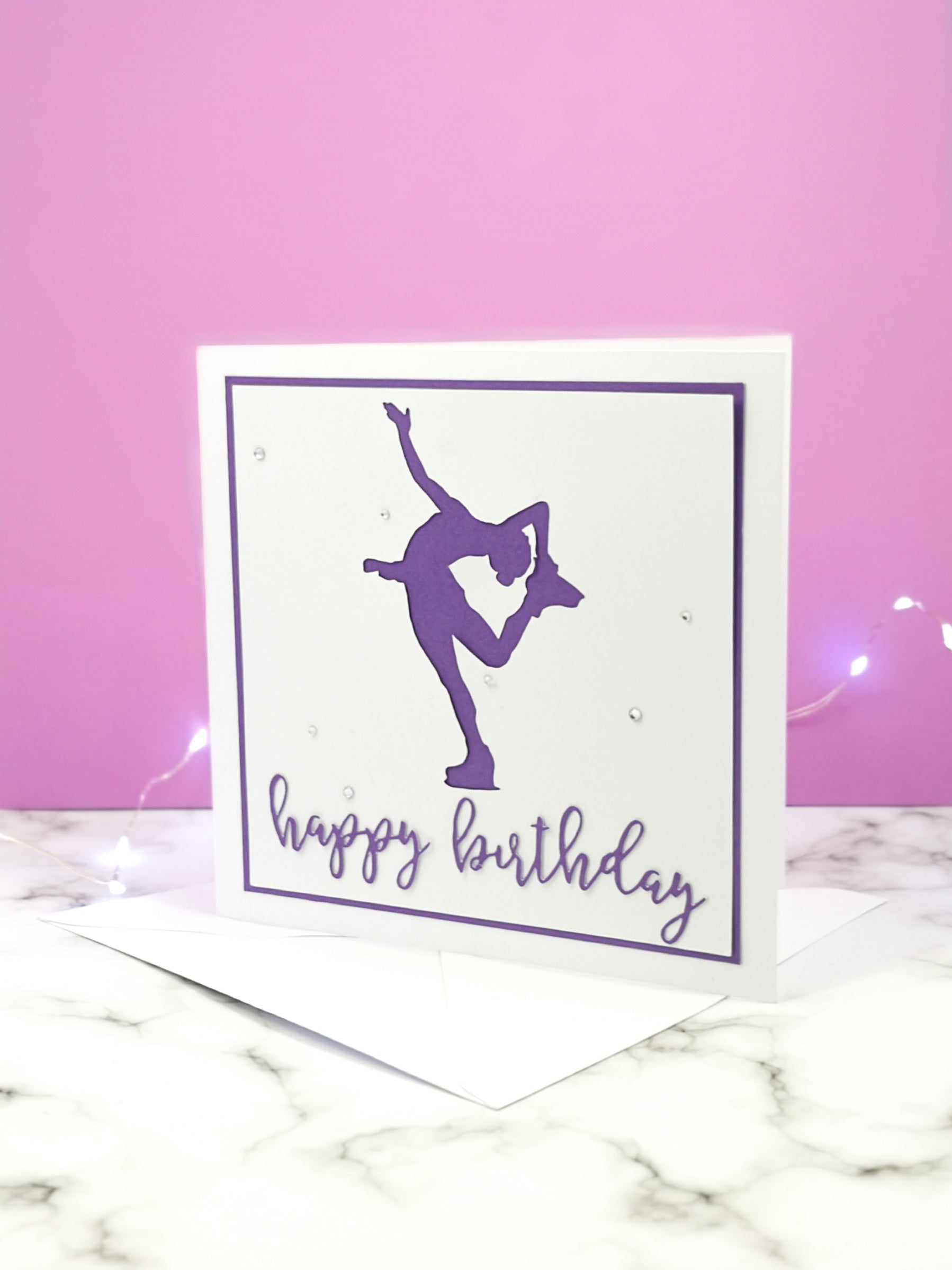 Layback Spin | Handmade Large Square Silhouette Birthday Card | The Bright Edition