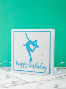 Layback Spin | Handmade Large Square Silhouette Birthday Card | The Bright Edition