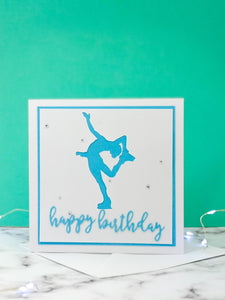 Layback Spin | Handmade Large Square Silhouette Birthday Card | The Bright Edition