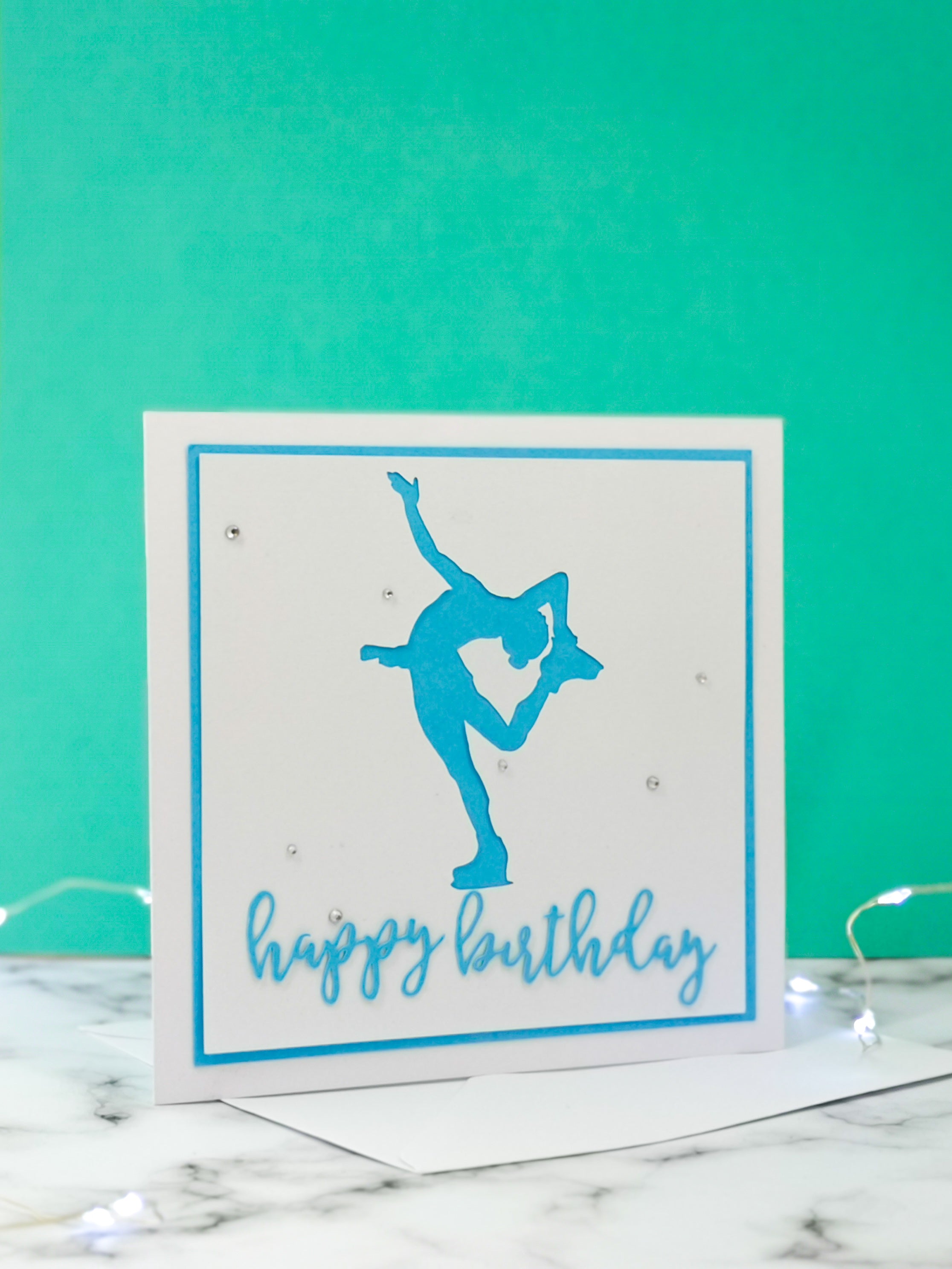 Layback Spin | Handmade Large Square Silhouette Birthday Card | The Bright Edition