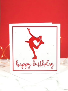 Layback Spin | Handmade Large Square Silhouette Birthday Card | The Bright Edition