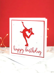 Layback Spin | Handmade Large Square Silhouette Birthday Card | The Bright Edition