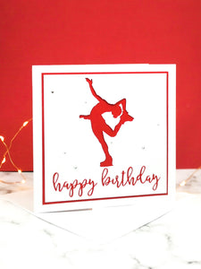 Layback Spin | Handmade Large Square Silhouette Birthday Card | The Bright Edition