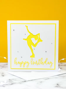 Layback Spin | Handmade Large Square Silhouette Birthday Card | The Bright Edition