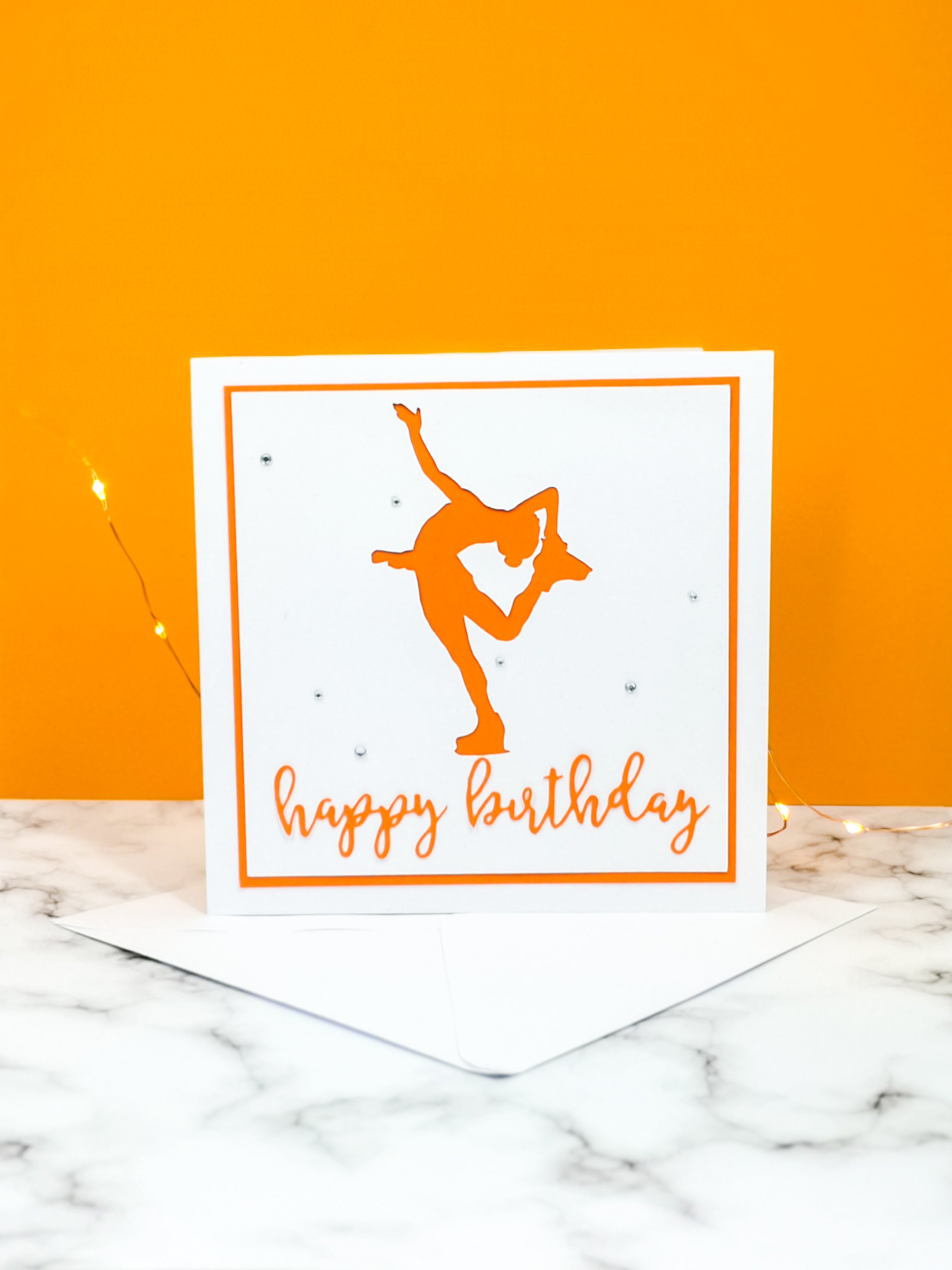 Layback Spin | Handmade Large Square Silhouette Birthday Card | The Bright Edition