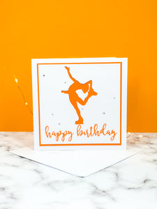 Layback Spin | Handmade Large Square Silhouette Birthday Card | The Bright Edition