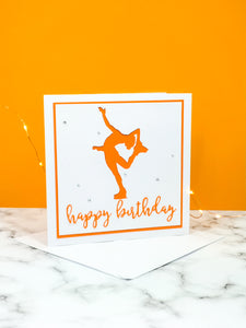 Layback Spin | Handmade Large Square Silhouette Birthday Card | The Bright Edition