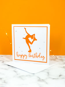 Layback Spin | Handmade Large Square Silhouette Birthday Card | The Bright Edition