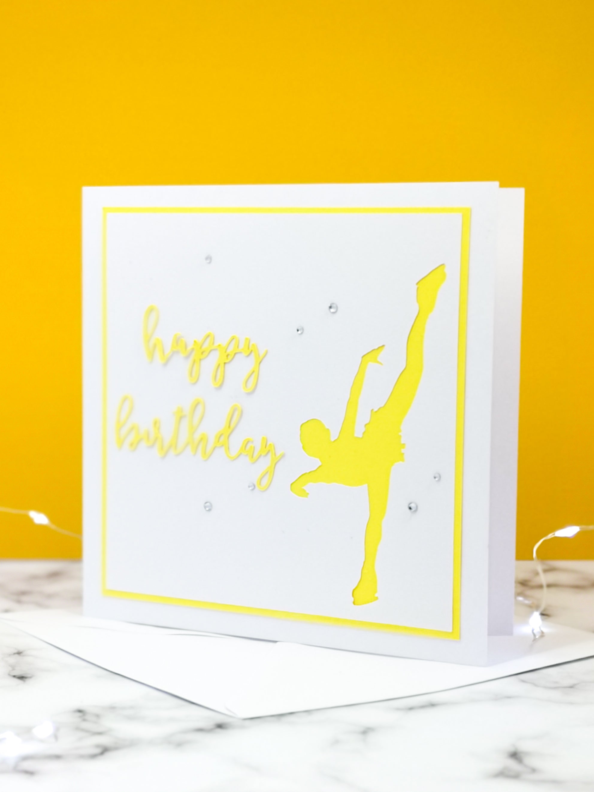 Spiral | Handmade Large Square Silhouette Birthday Card | The Bright Edition