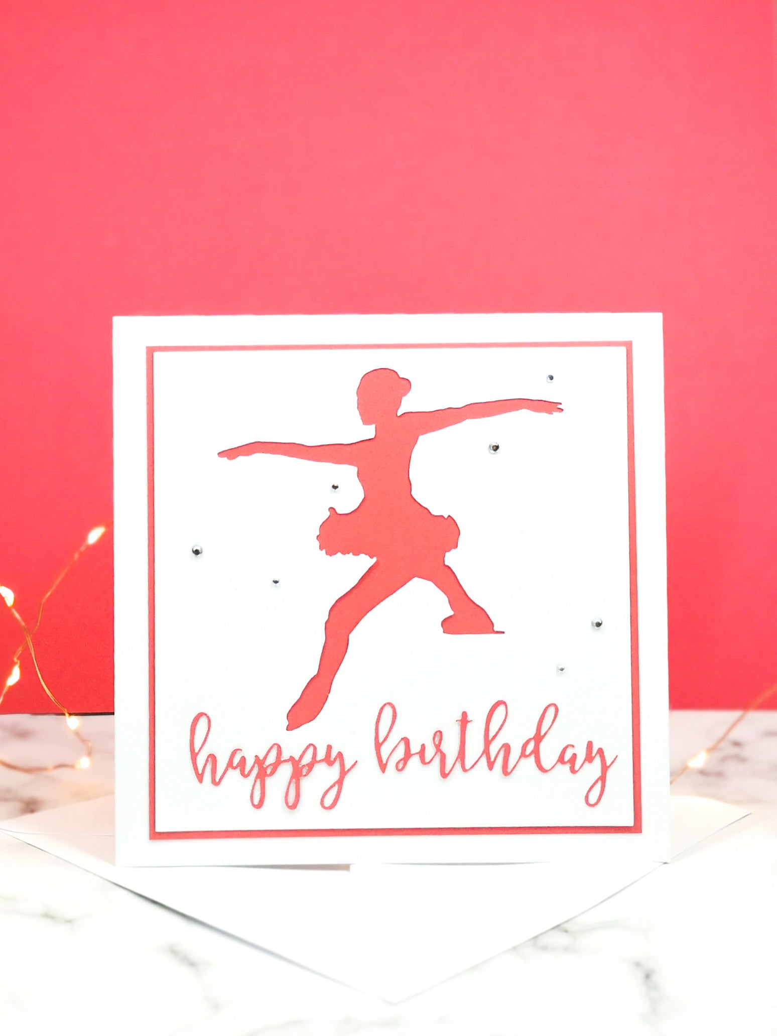 Toe Jump | Handmade Large Square Silhouette Birthday Card | The Bright Edition