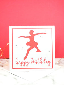 Toe Jump | Handmade Large Square Silhouette Birthday Card | The Bright Edition