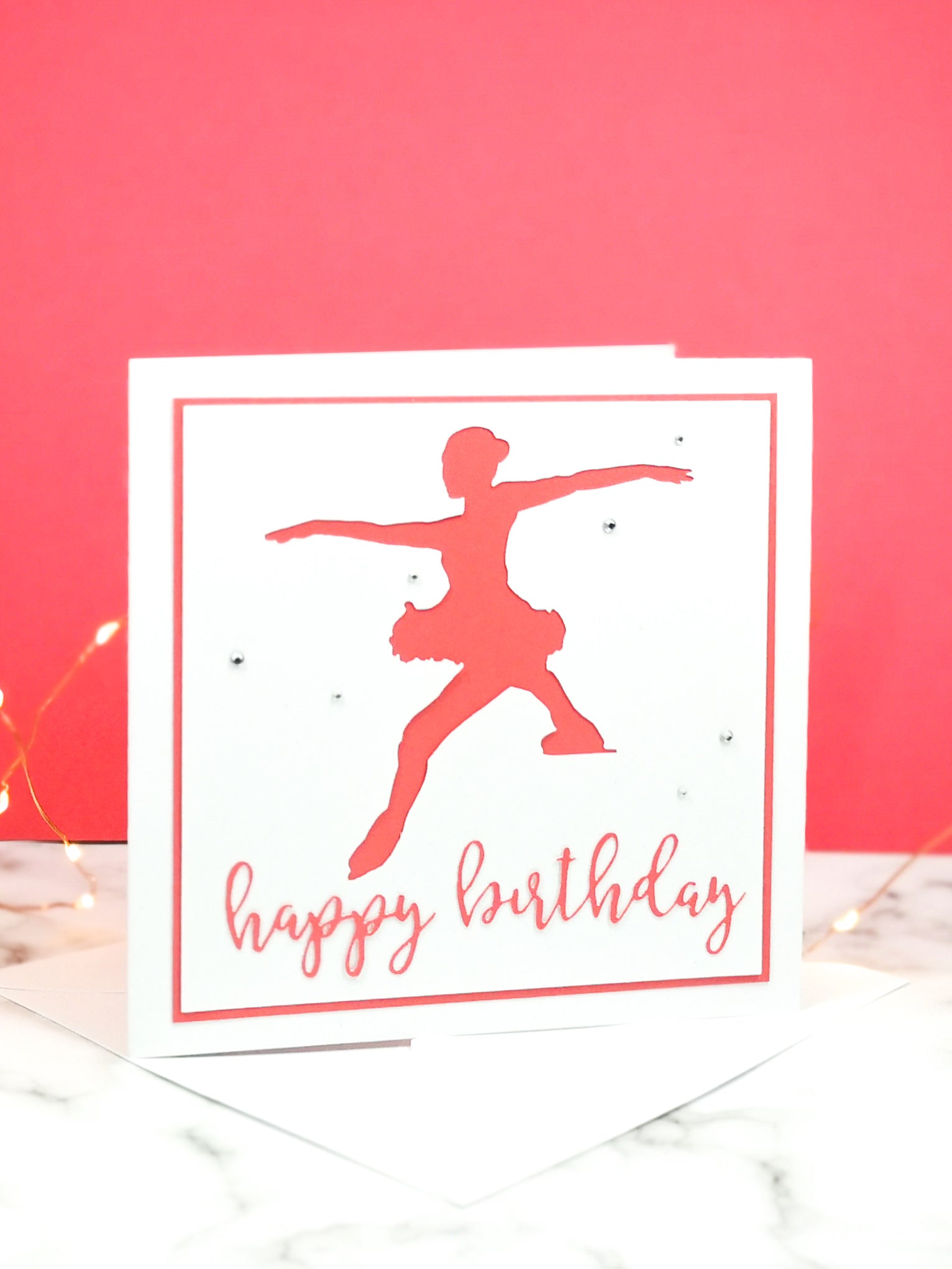 Toe Jump | Handmade Large Square Silhouette Birthday Card | The Bright Edition