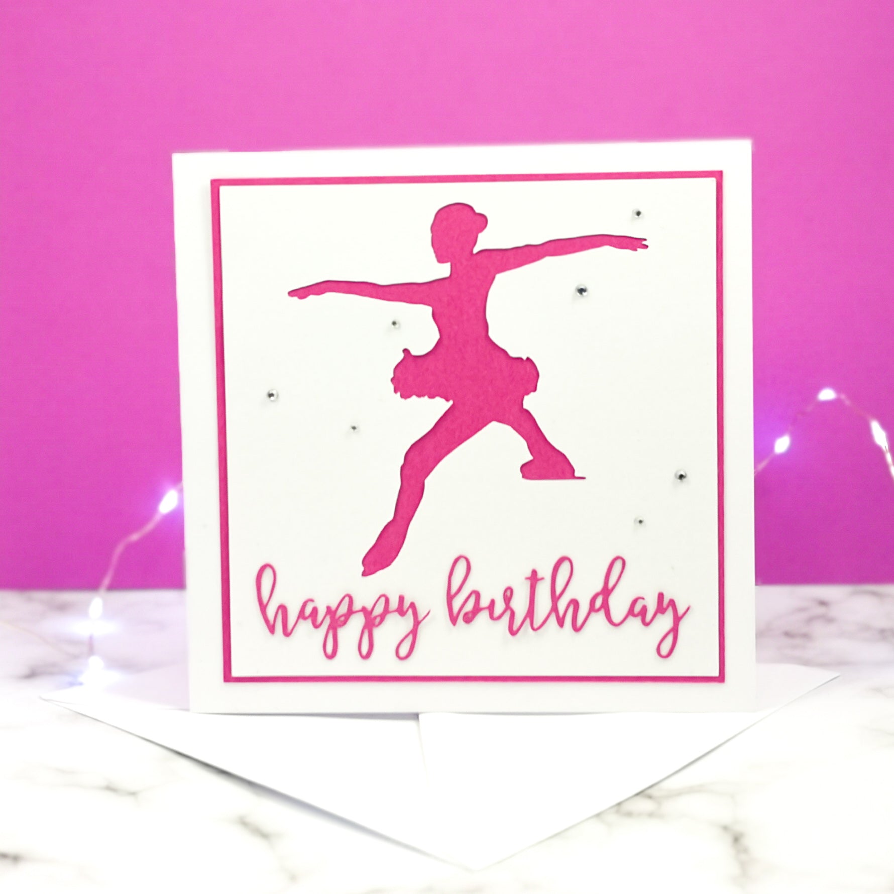 Toe Jump | Handmade Large Square Silhouette Birthday Card | The Bright Edition