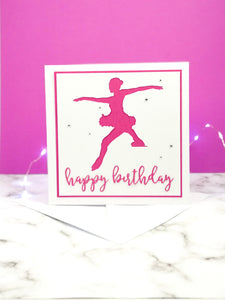 Toe Jump | Handmade Large Square Silhouette Birthday Card | The Bright Edition