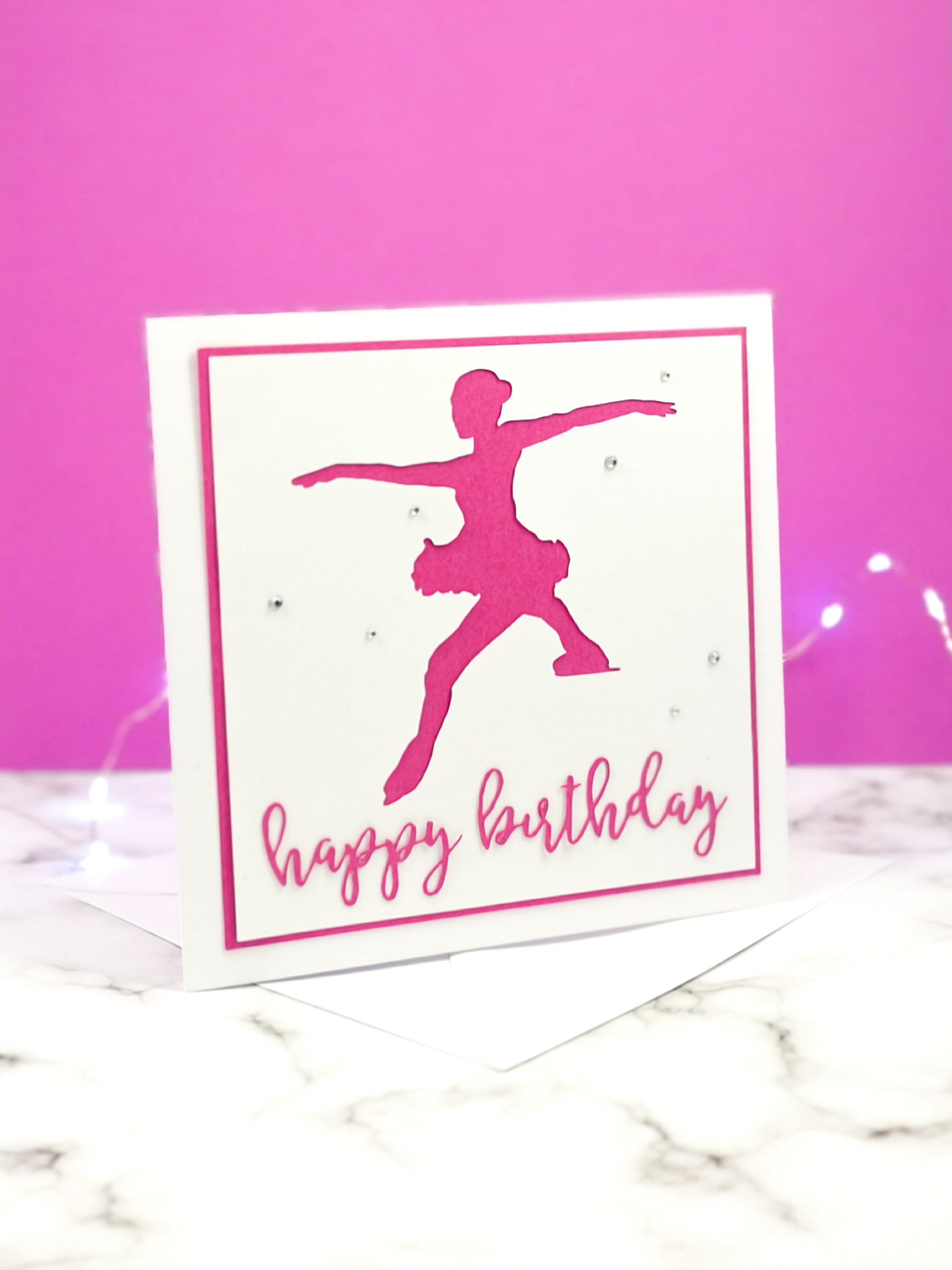 Toe Jump | Handmade Large Square Silhouette Birthday Card | The Bright Edition