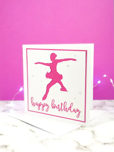 Toe Jump | Handmade Large Square Silhouette Birthday Card | The Bright Edition