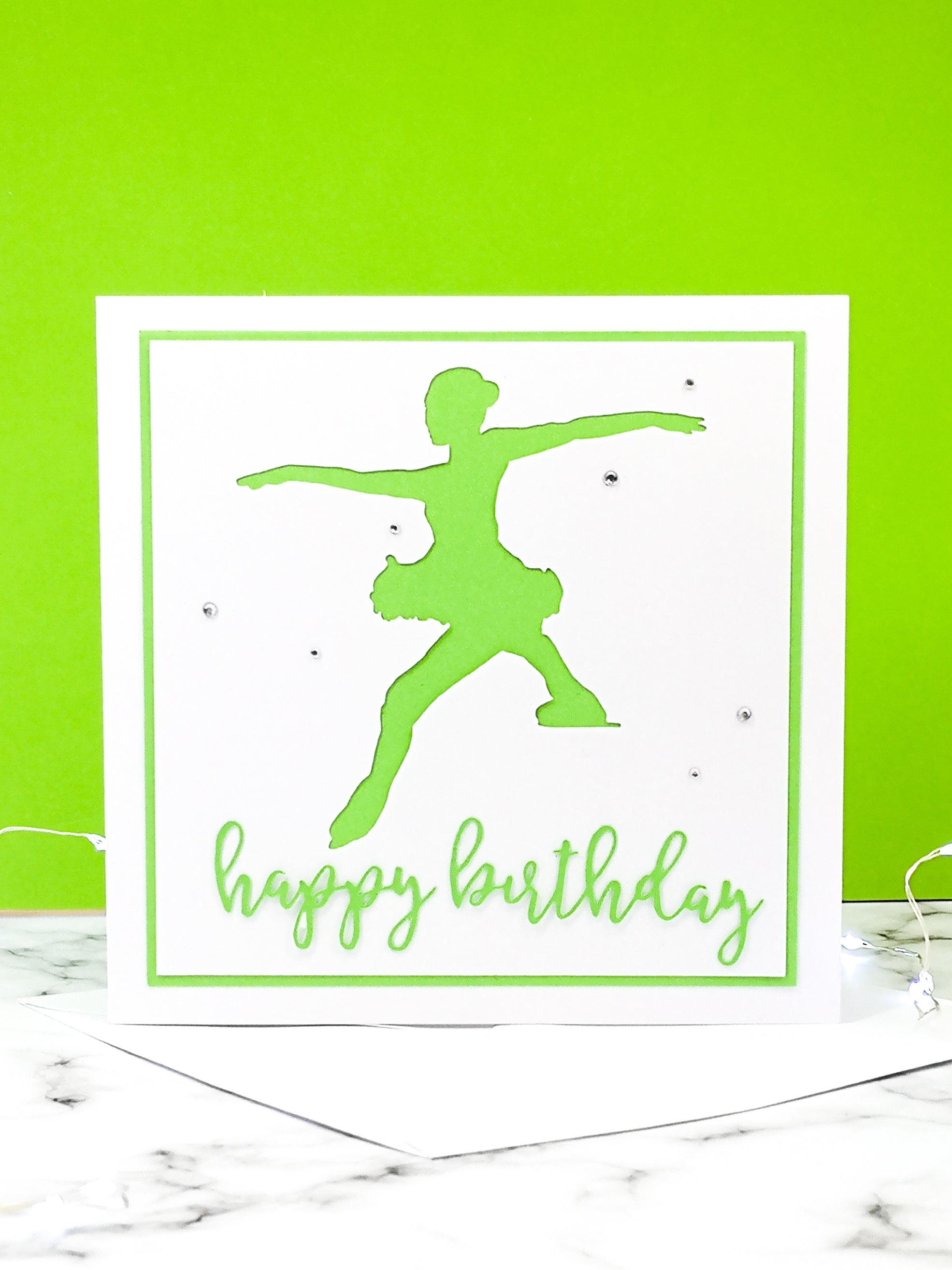 Toe Jump | Handmade Large Square Silhouette Birthday Card | The Bright Edition