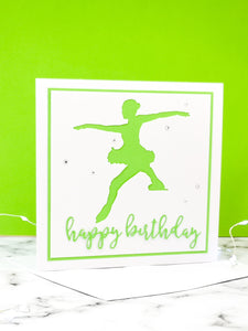 Toe Jump | Handmade Large Square Silhouette Birthday Card | The Bright Edition