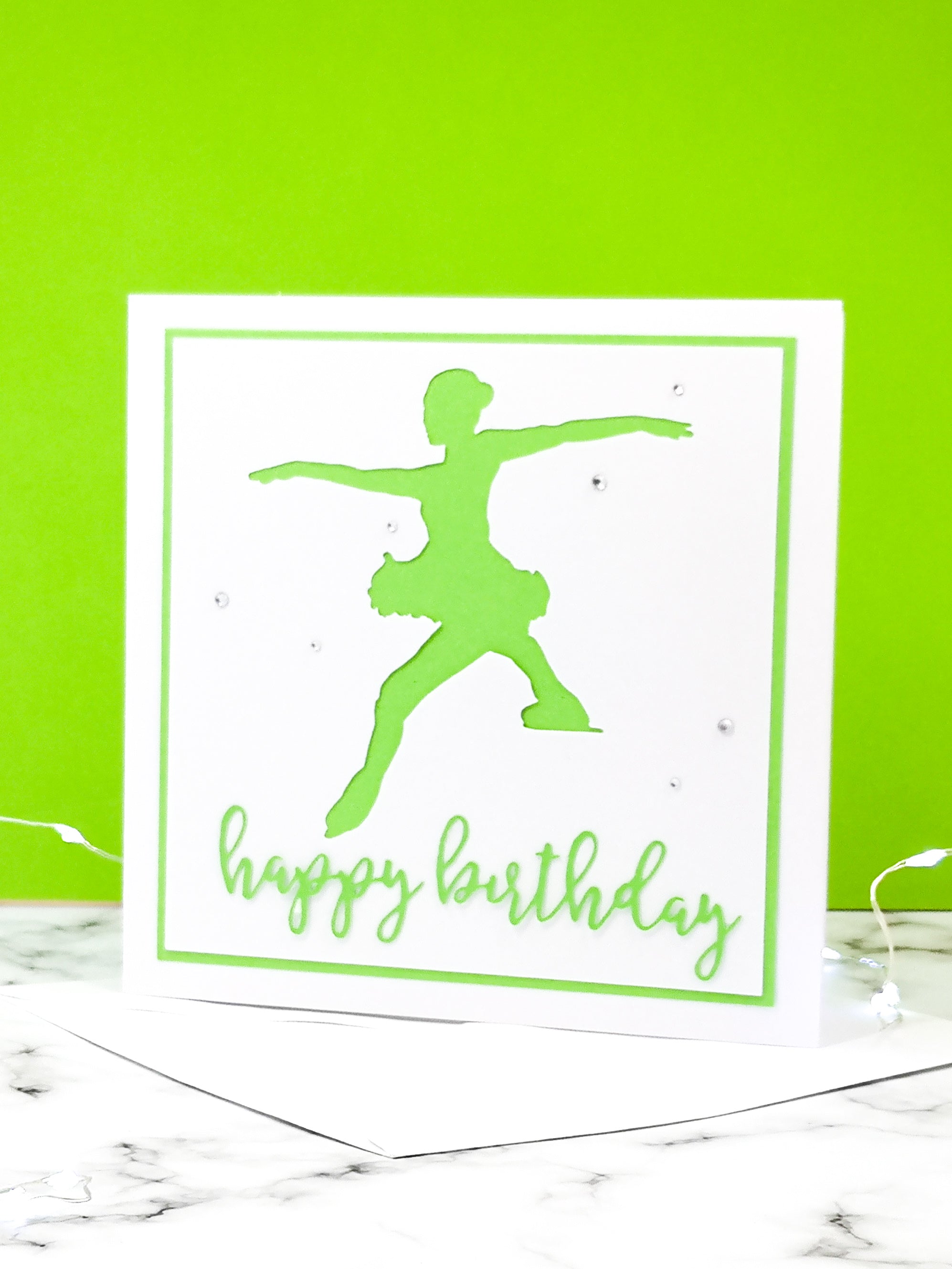 Toe Jump | Handmade Large Square Silhouette Birthday Card | The Bright Edition