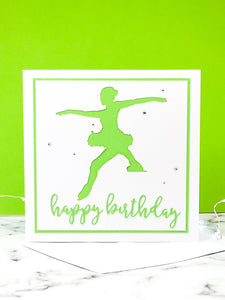 Toe Jump | Handmade Large Square Silhouette Birthday Card | The Bright Edition