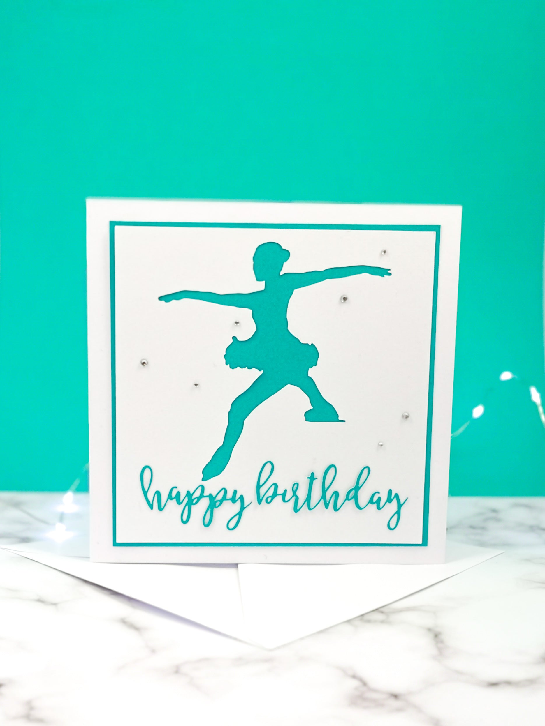 Toe Jump | Handmade Large Square Silhouette Birthday Card | The Bright Edition