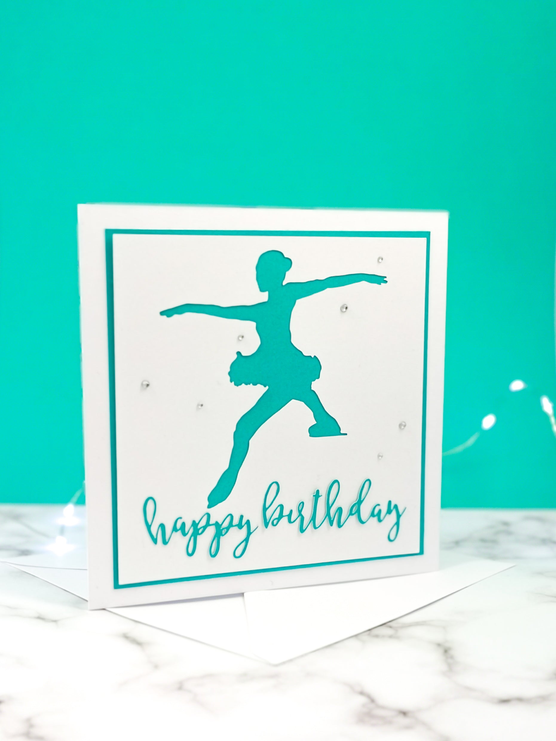 Toe Jump | Handmade Large Square Silhouette Birthday Card | The Bright Edition