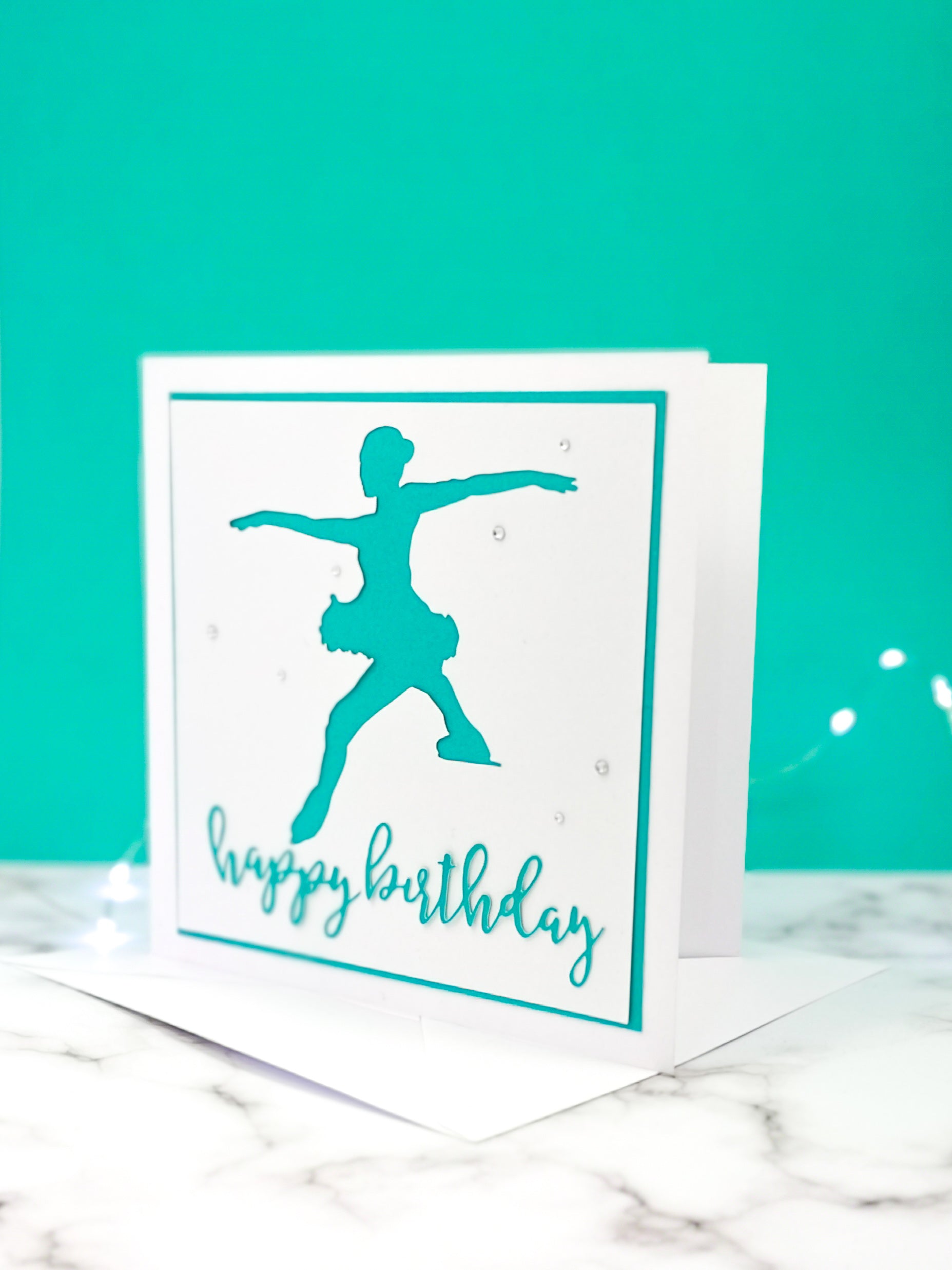 Toe Jump | Handmade Large Square Silhouette Birthday Card | The Bright Edition