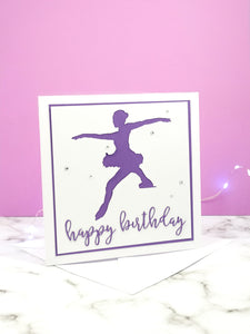 Toe Jump | Handmade Large Square Silhouette Birthday Card | The Bright Edition