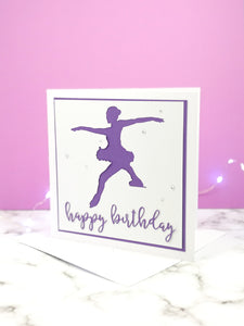 Toe Jump | Handmade Large Square Silhouette Birthday Card | The Bright Edition