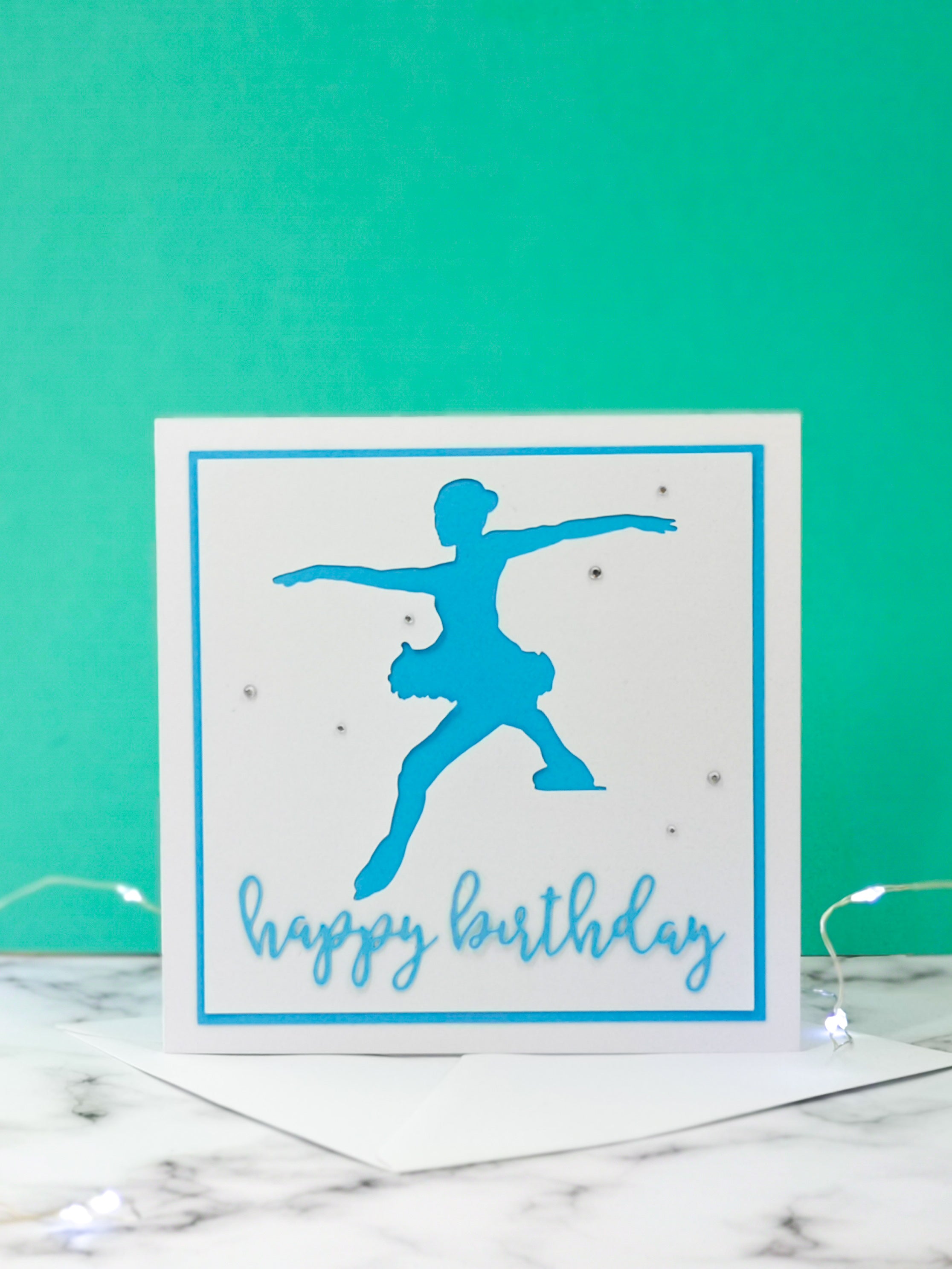 Toe Jump | Handmade Large Square Silhouette Birthday Card | The Bright Edition