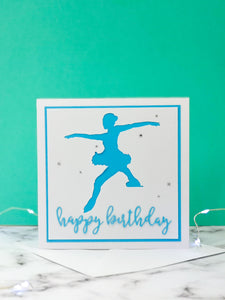 Toe Jump | Handmade Large Square Silhouette Birthday Card | The Bright Edition