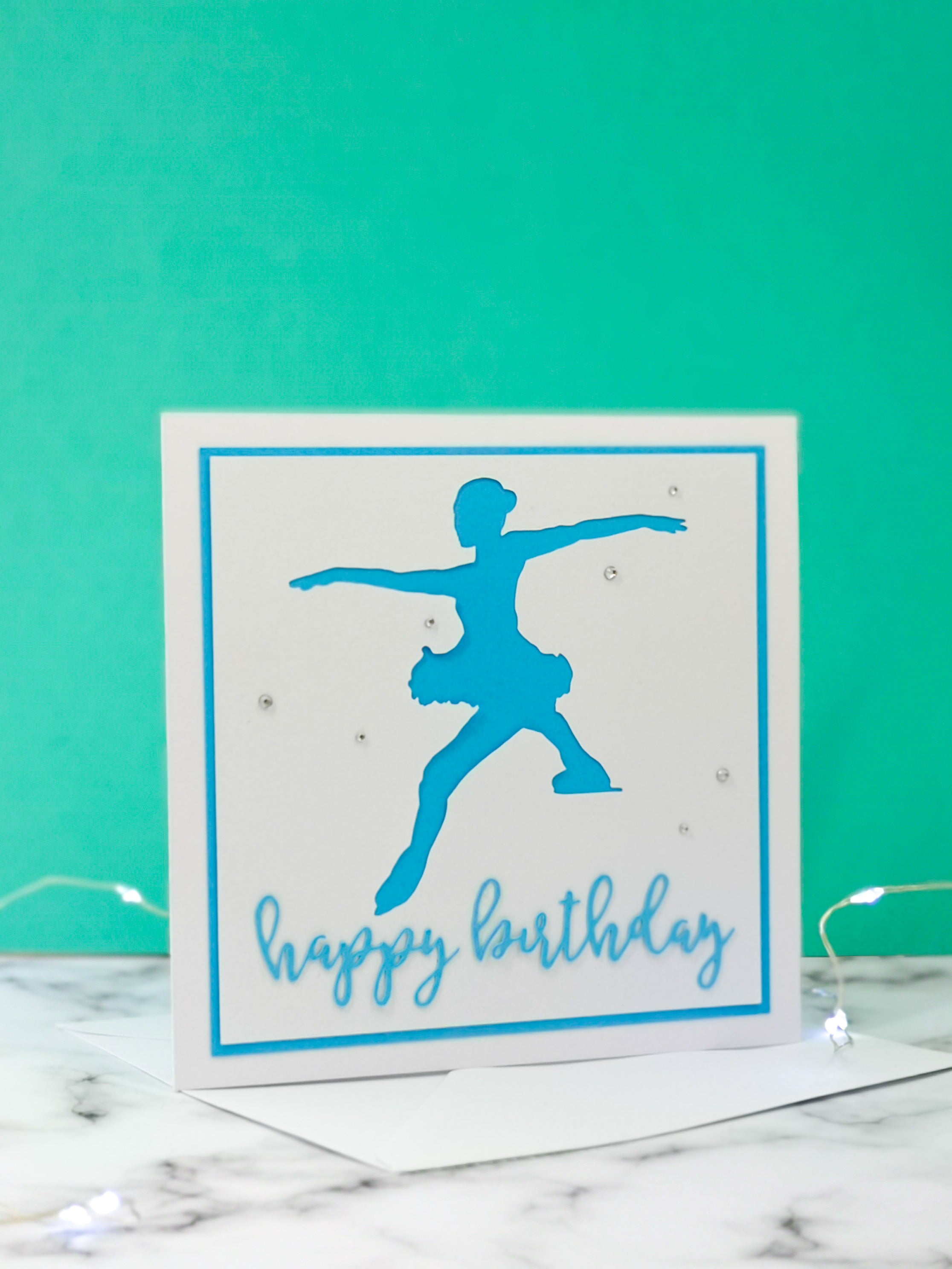 Toe Jump | Handmade Large Square Silhouette Birthday Card | The Bright Edition