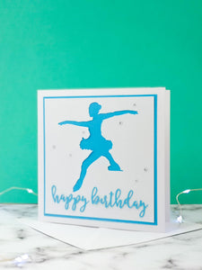 Toe Jump | Handmade Large Square Silhouette Birthday Card | The Bright Edition