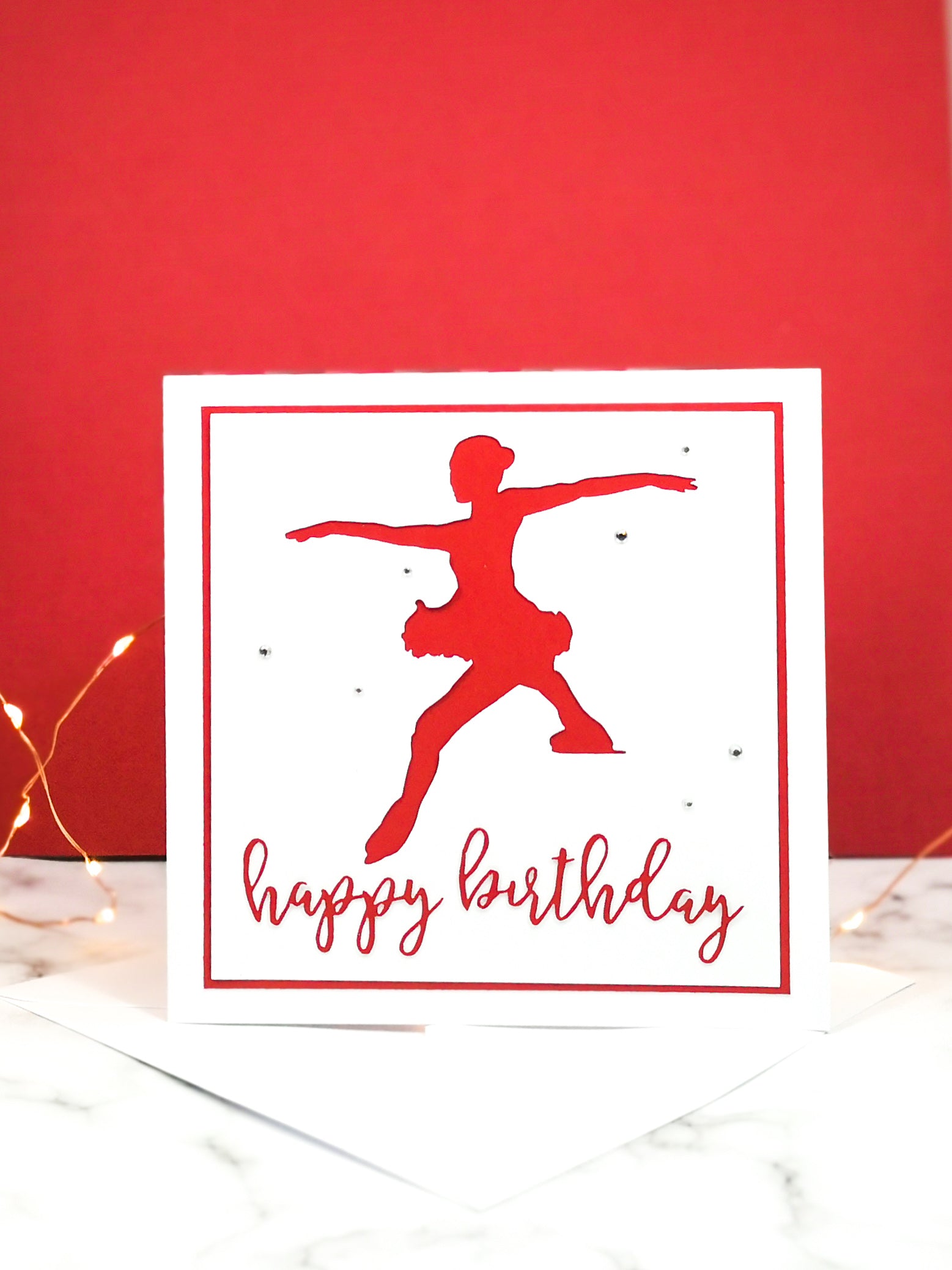 Toe Jump | Handmade Large Square Silhouette Birthday Card | The Bright Edition