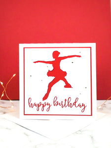 Toe Jump | Handmade Large Square Silhouette Birthday Card | The Bright Edition