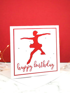 Toe Jump | Handmade Large Square Silhouette Birthday Card | The Bright Edition